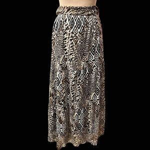 Maxi Skirt - brown/black/cream - fully lined / SZ: MP